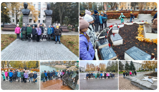 Орлята посетили памятные места, мемориалы в городе Узловая..